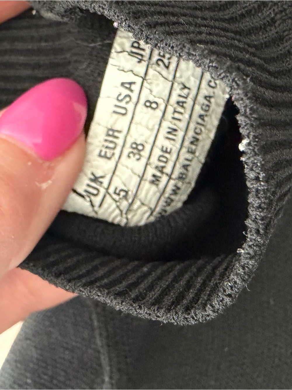Balenciaga Black Sock Runner Sneakers with White Sole and Pink Accent - Picture 7 of 7